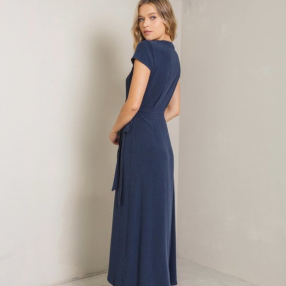 NWT  Monica Navy Wrap Dress - Picture 3 of 4